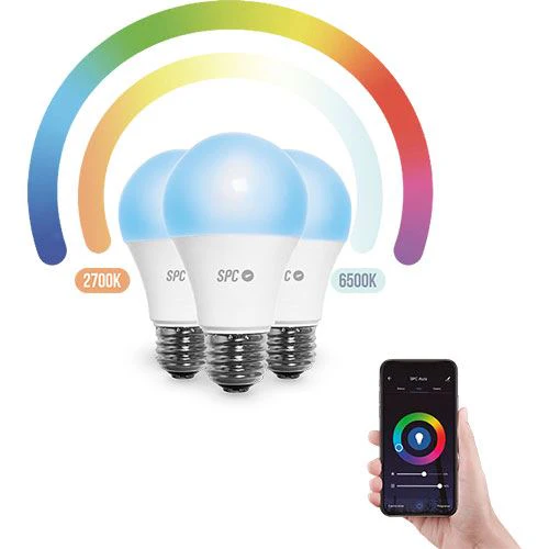 Lâmpada Inteligente SPC Aura 800 RGB E27 - 10W - 3 uni - Image 2