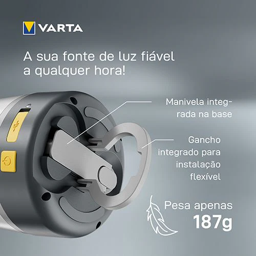 Lanterna Varta Dynamo L10RH - Cinzento - Image 3