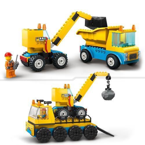 LEGO®  City Great Vehicles 60391 - Camiões de Construção e Grua com Bola Destruidora - Image 4