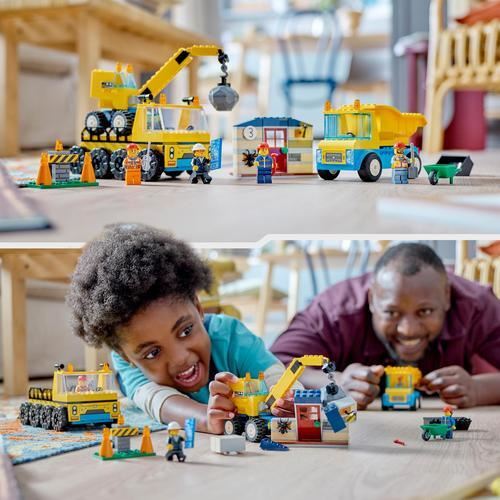 LEGO®  City Great Vehicles 60391 - Camiões de Construção e Grua com Bola Destruidora - Image 7