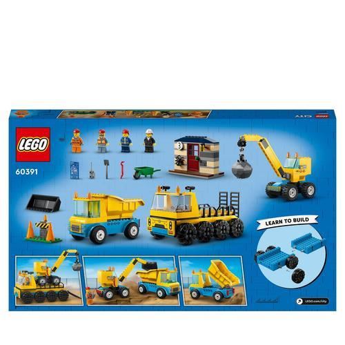 LEGO®  City Great Vehicles 60391 - Camiões de Construção e Grua com Bola Destruidora - Image 8