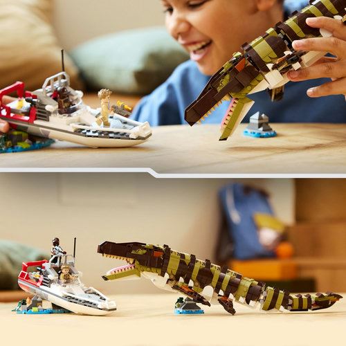 LEGO® Jurassic World 76974 - Missão de Barco com Mosassauro Construído com Peças - Image 6