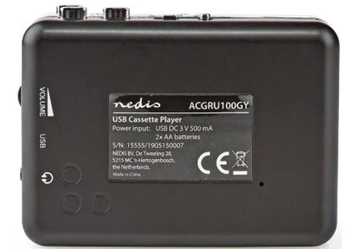 Leitor + Conversor Cassetes Nedis ACGRU100G - Cinzento - Image 6