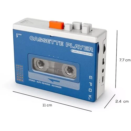 Leitor de Cassetes + Coluna Bluetooth Bigben Epok BTTAPEBL - Azul - Image 3