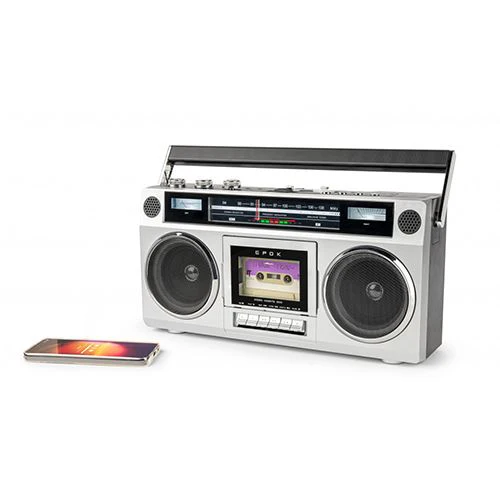Leitor Radio Cassete + Bluetooth Epok Ghetto Blaster - Branco - Image 2