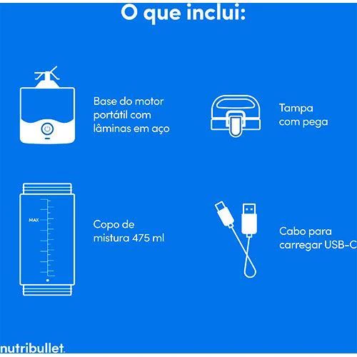 Liquidificadora Portátil Nutribullet NBP003W - Branco - Outlet - Grade A - Image 3