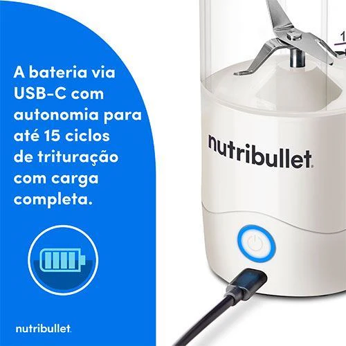 Liquidificadora Portátil Nutribullet NBP003W - Branco - Outlet - Grade A - Image 8