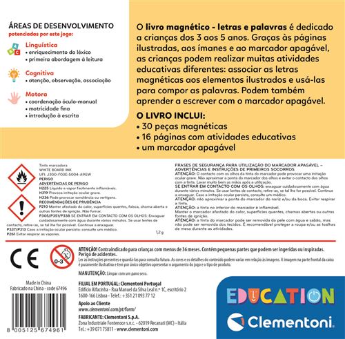 Livro Magnético: Letras e Palavras - 30 Peças Magnéticas - Education Clementoni - Image 4