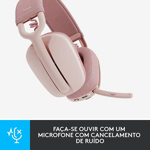 Auscultadores Bluetooth Logitech Zone Vibe 100 - Rosa - Image 3