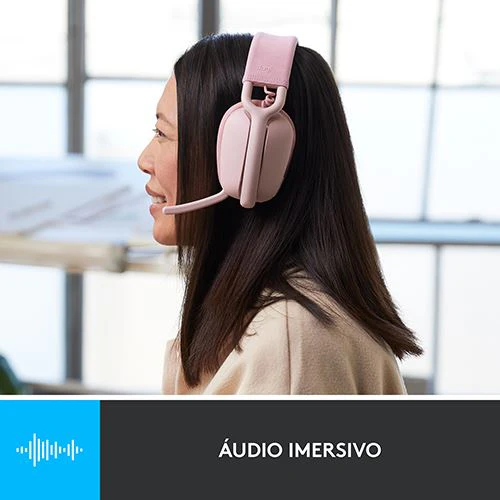 Auscultadores Bluetooth Logitech Zone Vibe 100 - Rosa - Image 4