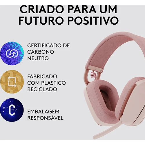 Auscultadores Bluetooth Logitech Zone Vibe 100 - Rosa - Image 5