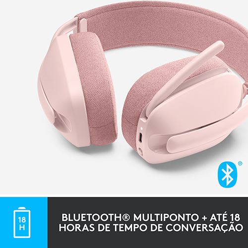 Auscultadores Bluetooth Logitech Zone Vibe 100 - Rosa - Image 6