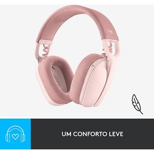 Auscultadores Bluetooth Logitech Zone Vibe 100 - Rosa - Image 8