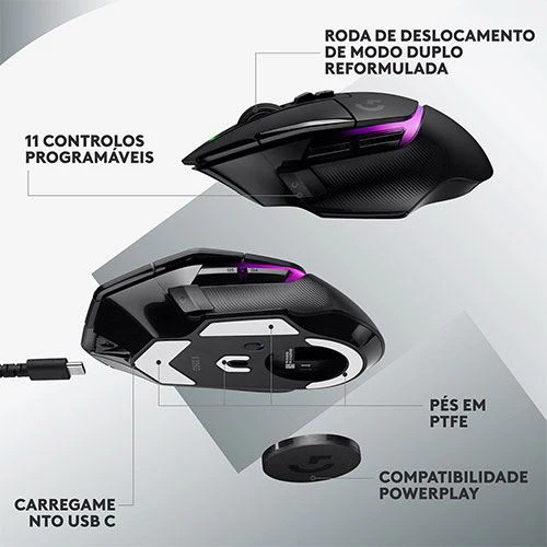 Rato Ótico Gaming Logitech G502 X Plus - Preto - Image 7