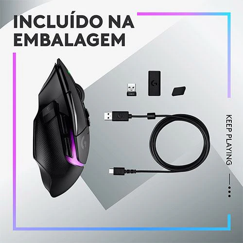 Rato Ótico Gaming Logitech G502 X Plus - Preto - Image 9