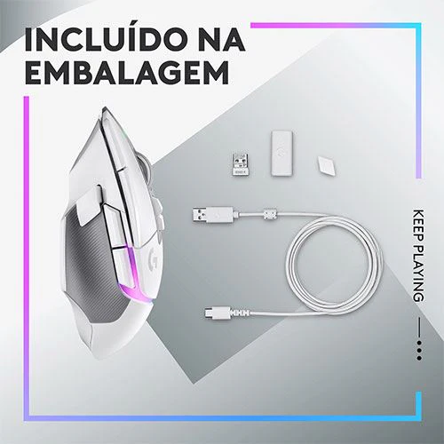 Rato Ótico Gaming Logitech G502 X Plus - Branco - Image 9