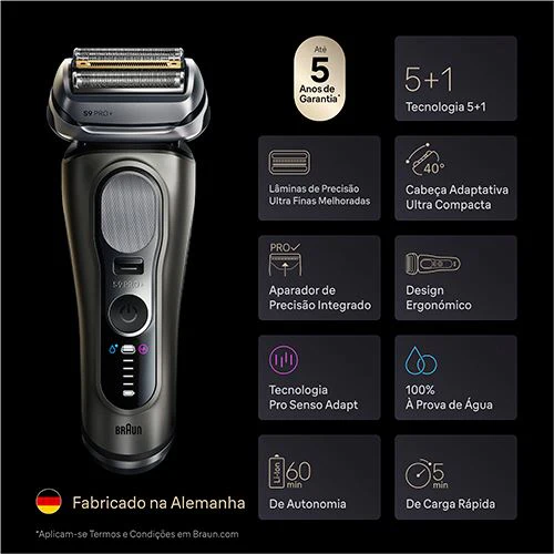 Máquina de Barbear Braun S9 9655 CC - Cinzento - Image 8