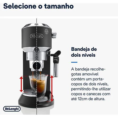 Máquina de Café Manual DeLonghi Dedica Style Ec685.Bk - Preto - Outlet - Grade A - Image 5