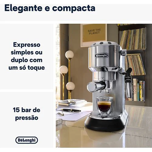 Máquina de Café Manual DeLonghi Dedica Style Ec685.M - Metal - Outlet - Grade B - Image 2