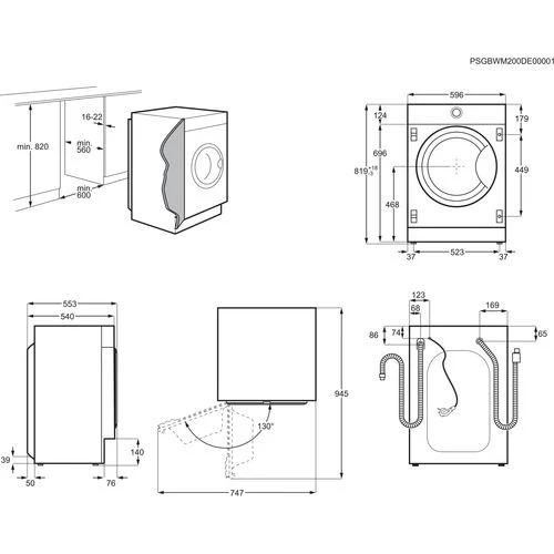 Máquina de Lavar Roupa Electrolux EW7F3846OF | 8 Kg | 1400 RPM | D | Branco - Image 2
