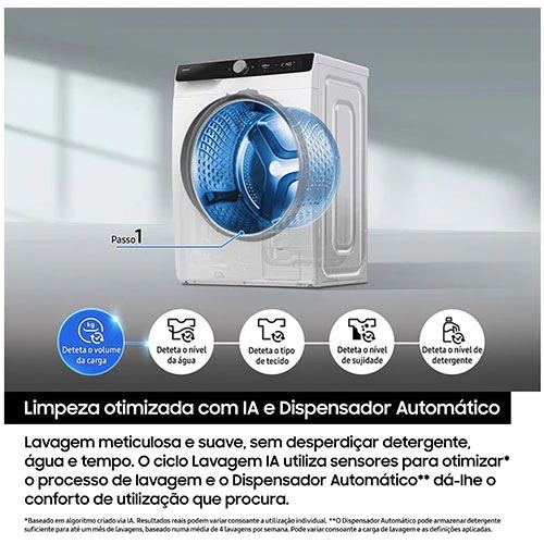 Máquina de Lavar Roupa Samsung WW90DG6G94LKU3 | 9 Kg | 1400 RPM | A | Branco - Image 4