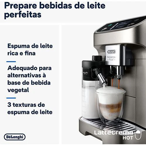 Máquina de Café Automática com Moinho DeLonghi Magnifica Plus ECAM320.70.TB - Titanium Black - Outlet - Grade A - Image 2