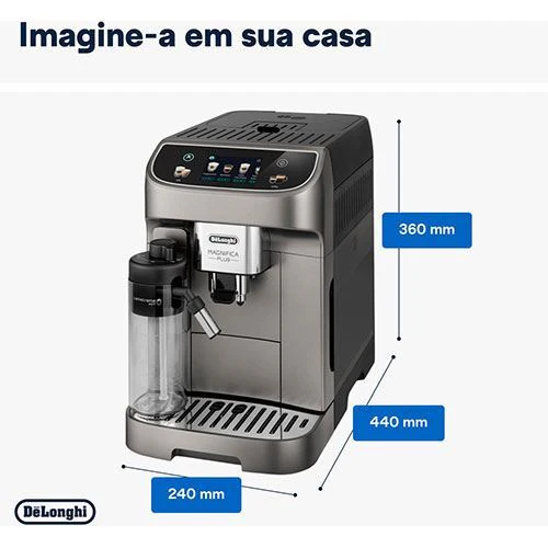 Máquina de Café Automática com Moinho DeLonghi Magnifica Plus ECAM320.70.TB - Titanium Black - Outlet - Grade A - Image 7