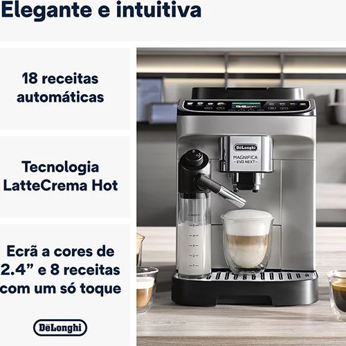 Máquina de Café Automática DeLonghi Magnifica Evo Milk ECAM310.80 SB - Cinzento | Preto - Image 2