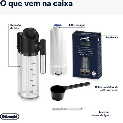 Máquina de Café Automática DeLonghi Magnifica Evo Milk ECAM310.80 SB - Cinzento | Preto - Image 9