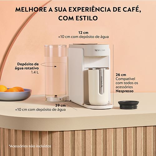 Máquina de Café Delonghi Nespresso Vertuo Up ENV200.W - Branco | Pérola creme - Image 5