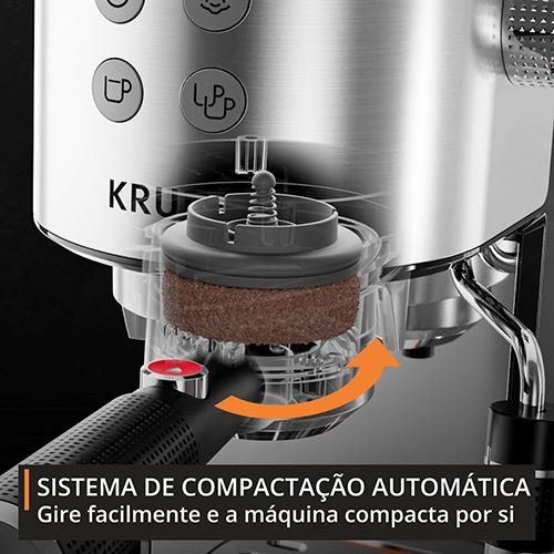 Máquina de Café Expresso Krups XP499EE0 Virtuoso + Tamping - Inox | Preto - Image 5