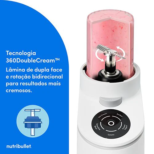 Máquina de Gelados Nutribullet® Chill Ice Cream Maker NBD0503W | 0.47L | 500 W | Branco - Image 3