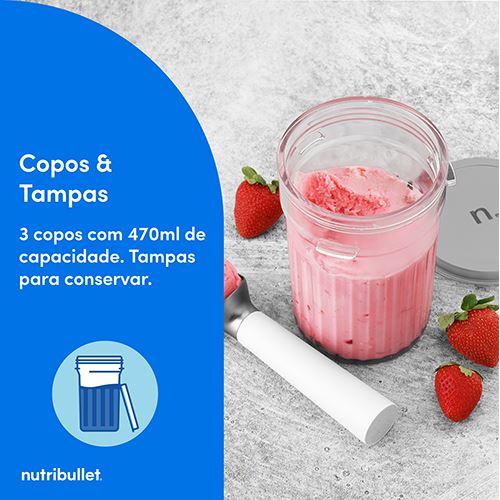 Máquina de Gelados Nutribullet® Chill Ice Cream Maker NBD0503W | 0.47L | 500 W | Branco - Image 4