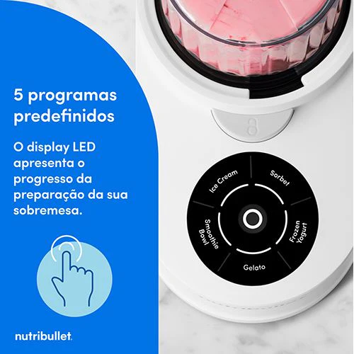 Máquina de Gelados Nutribullet® Chill Ice Cream Maker NBD0503W | 0.47L | 500 W | Branco - Image 5