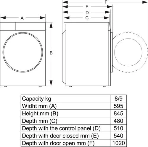 Máquina de Lavar e Secar Roupa Hisense WD3S8043BW3 | 8/5 Kg | 1400 RPM | D | Branco - Image 6