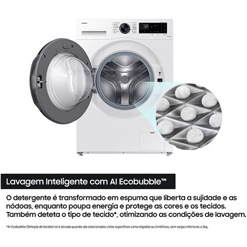 Máquina de Lavar e Secar Roupa Samsung WD90DG5B15BEEP AI Eco Bubble | 9/6 Kg | 1400 RPM | D | Branco - Image 4