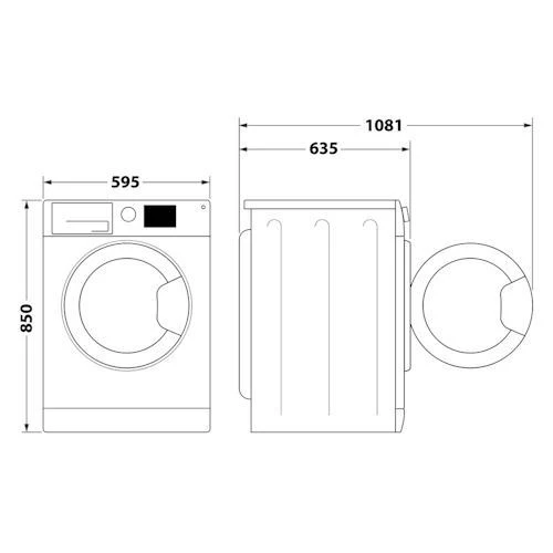 Máquina de Lavar e Secar Roupa Whirlpool FFWDD 1074489 BV SPT | 10/7 Kg | 1400 RPM | C | Branco - Outlet - Grade B - Image 2