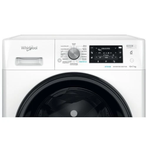 Máquina de Lavar e Secar Roupa Whirlpool FFWDD 1074489 BV SPT | 10/7 Kg | 1400 RPM | C | Branco - Outlet - Grade B - Image 6