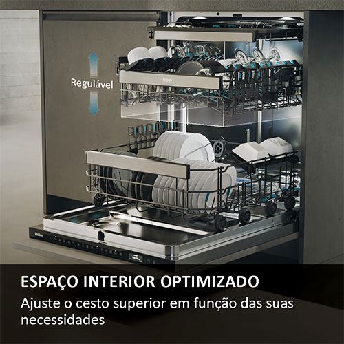 Máquina de Lavar Loiça Encastrável Haier XS 63A4M4B | 16 talheres | 59.7 cm | A - Image 8