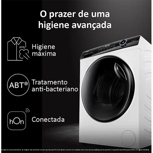 Máquina de Lavar Roupa Haier HW90-B14959EU1 | 9 Kg | 1400 RPM | A | Branco - Image 2