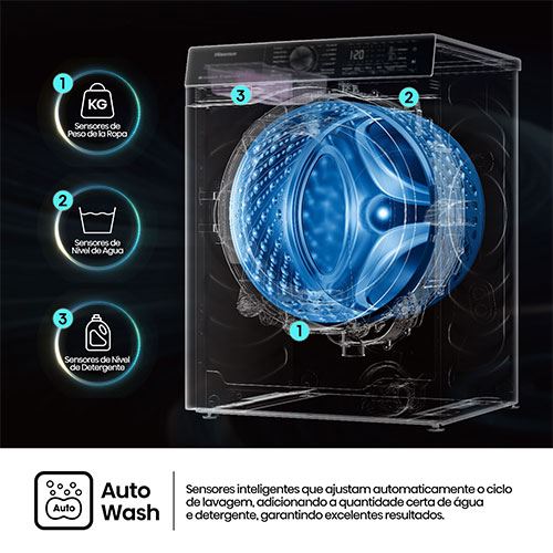 Máquina de Lavar Roupa Hisense WF1Q1041BW | 10 Kg | 1400 RPM | A | Branco - Image 10