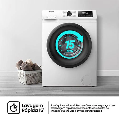 Máquina de Lavar Roupa Hisense WF1Q1041BW | 10 Kg | 1400 RPM | A | Branco - Image 11