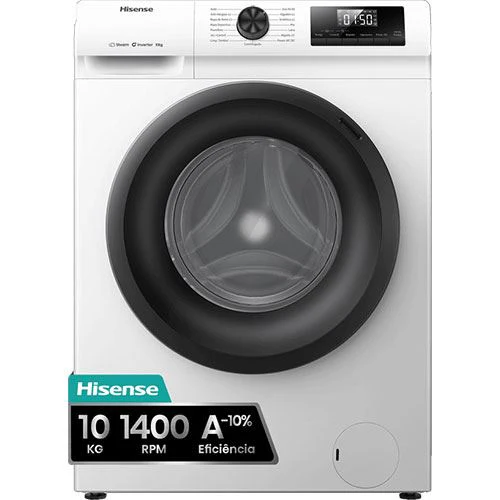 Máquina de Lavar Roupa Hisense WF1Q1041BW | 10 Kg | 1400 RPM | A | Branco - Image 5