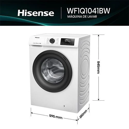 Máquina de Lavar Roupa Hisense WF1Q1041BW | 10 Kg | 1400 RPM | A | Branco - Image 6