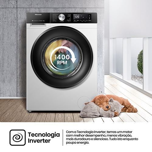 Máquina de Lavar Roupa Hisense WF3S9043BW3 | 9 Kg | 1400 RPM | a | Branco - Outlet - Grade B - Image 5