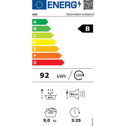 Máquina de Secar AEG TR839T4PBCP | 9 Kg | Condensação | B | Branco - Image 7