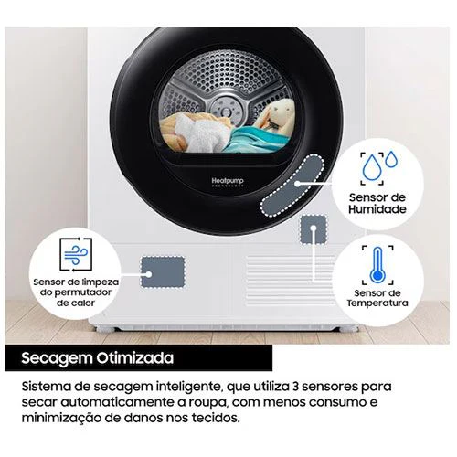 Máquina de Secar Samsung DV90DG52A0AEEP | 9 Kg | Condensação | C | Branco - Image 6