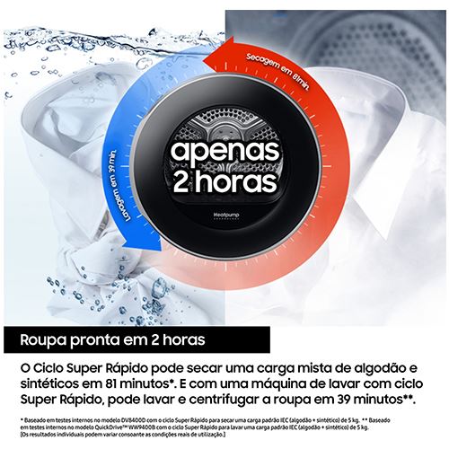 Máquina de Secar Samsung DV90DG6845LEU3 | 9 Kg | Bomba de Calor | Condensação | A | Branco - Image 6