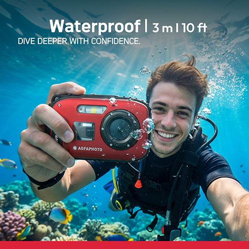 Máquina Fotográfica Compacta Estanque AgfaPhoto Realishot WP6000 - Vermelho - Image 10
