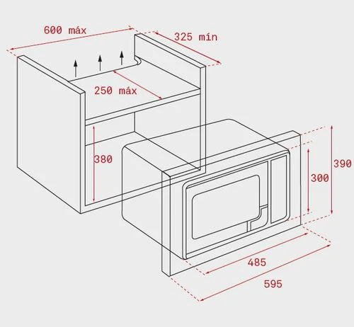Micro-ondas Encastrar Teka ML 820 BIS | 20 L | 700 W | Aço inoxidável - Image 2